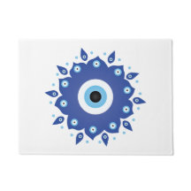 Mandala Grego Mau Azul Branco