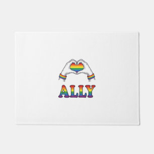 Tapete Mãos de Arco-Íris Aliado Coração Camisa Vintage Or