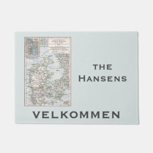 Tapete Mapa antigo de Dinamarca, Danmark em Dinamarquês,