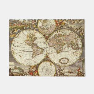 Tapete Mapa Antigo do Mundo Antigo por Frederick de Wit,