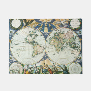 Tapete Mapa Antigo do Mundo Antigo por Pieter Goos, 1666