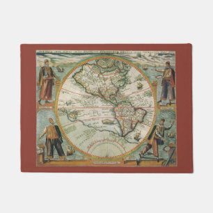 Tapete Mapa Antigo do Novo Mundo as Américas, Theodor de