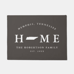 Tapete Mapa da cinza e do Estado Branco do Tennessee,