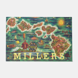 Tapete Mapa de 1950 da pintura a óleo de Joseph Feher no