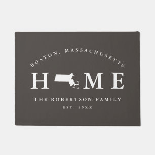Tapete Mapa de cinzas e Estado Branco de Massachusetts,