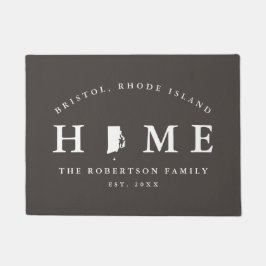 Tapete Mapa de cinzas e Estado Branco de Rhode Island,