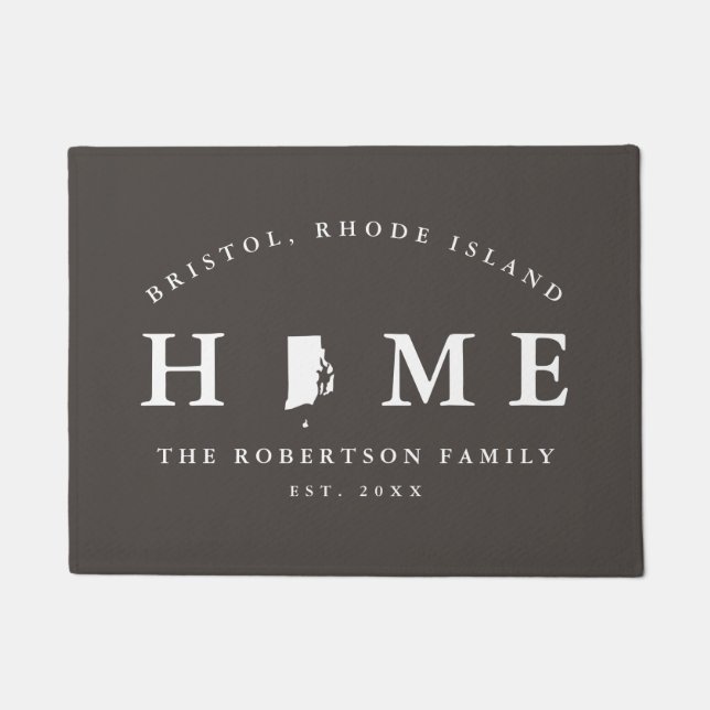 Tapete Mapa de cinzas e Estado Branco de Rhode Island, (Frente)