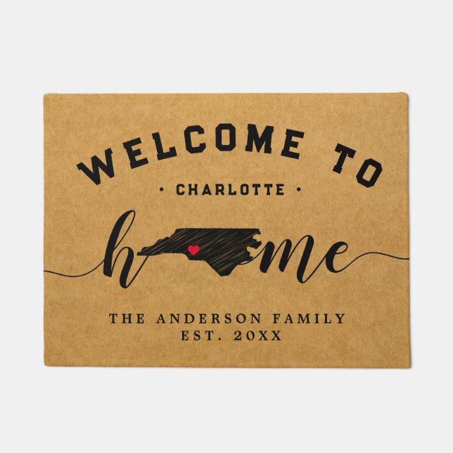 Tapete Mapa do Estado de Base da Carolina do Norte EUA Mí (Frente)