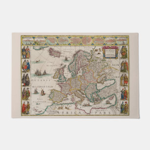 Tapete Mapa medieval da Europa (por Willem Blaeu)