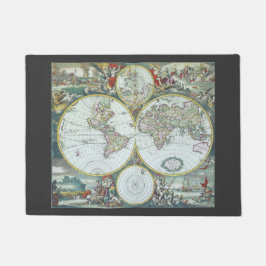 Tapete Mapa Mundial Antigo do Século XVII, Frederick De W