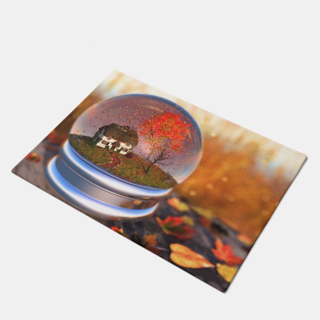 Tapete Maple Leaf Globe Doormat (Inclinado)