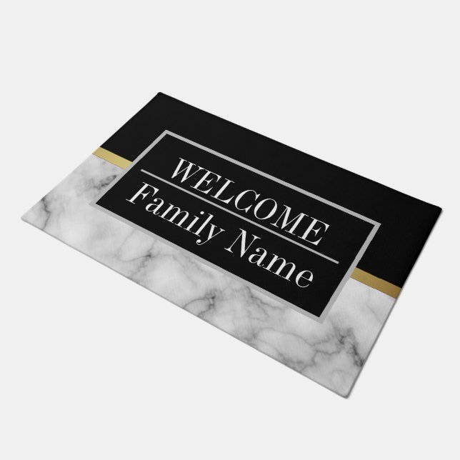 Tapete Marble Elegante Moderno Bem-vindo (Inclinado)