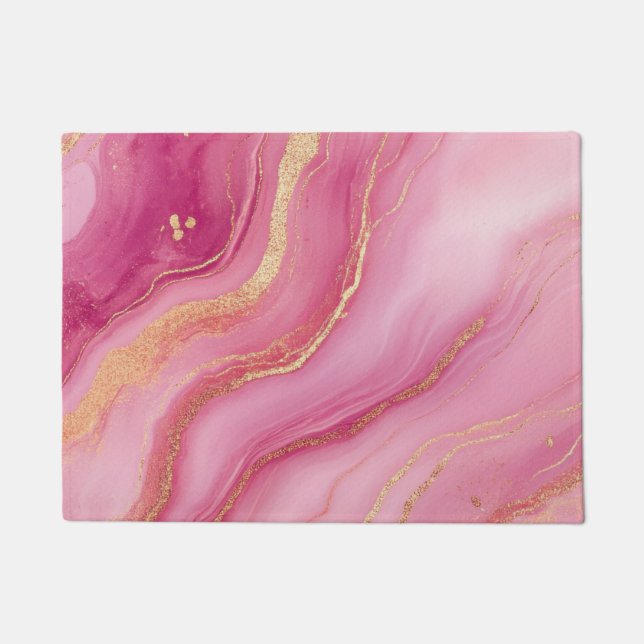 Tapete Marble Elegante rosa e Dourado (Frente)