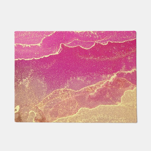 Tapete Marble Elegante rosa e Dourado (Frente)