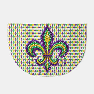 Tapete Mardi Gras fleur de lis, verde-púrpura