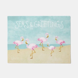 Tapete Mares e flamingos do rosa da aguarela dos