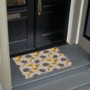 Tapete Margaridas brancas, flores silvestres em amarelo