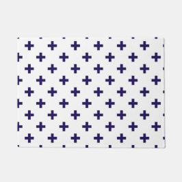 Tapete Marinho azul polka cruza em branco