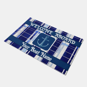 Tapete Marinho de Verão Blue Boat Modern Strips Coleção