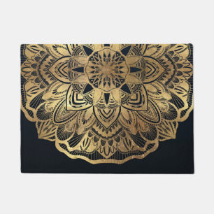 Tapete Marinho Moderno Chic Blue Dourado Mandala