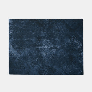 Tapete Marinho Velvity Damask Azul Escuro Barroco
