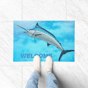 Tapete Marlin Blue Water Sport Fish Boas-vindas