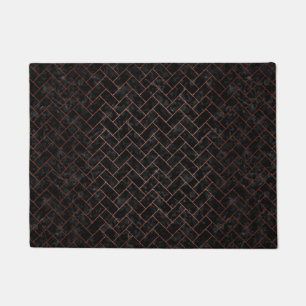TAPETE MÁRMORE BRICK2 PRETO & METAL ESCOVADO COBRE