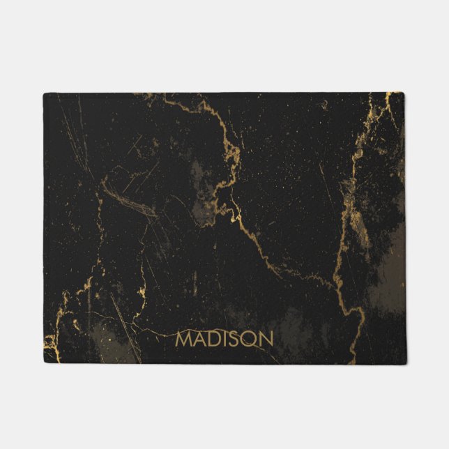 Tapete Mármore preto Dourado (Frente)