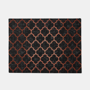 TAPETE MÁRMORE TILE1 PRETO & METAL ESCOVADO COBRE