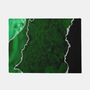 Tapete Mármore Verde Floresta Glamouroso Brilho Prata Chi