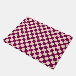 Tapete Maroon and beige checkerboard pattern