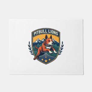Tapete Mascote Esportivo Vintage Leões Pitbull Vetor D