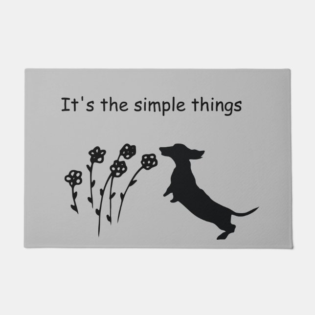 Tapete Mat da porta Silhouette Dachshund (Frente)