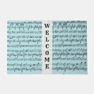 Tapete Mat de Boas-vindas da Música Blue Sheet