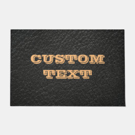 TAPETE MAT DE PORTA PERSONALIZADA DO COURO PRETO