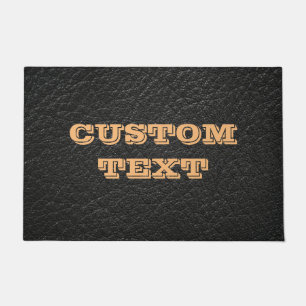 TAPETE MAT DE PORTA PERSONALIZADA DO COURO PRETO