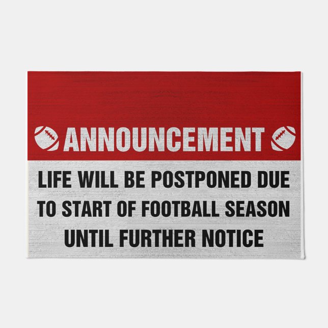 Tapete Mat do lançamento da temporada de futebol, jogador (Frente)