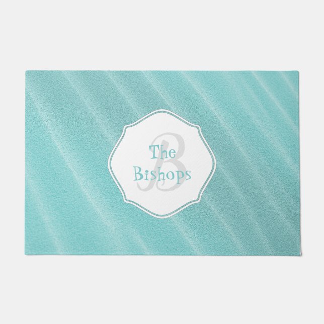 Tapete Mat Personalizado De Portas De Areia Teal (Frente)