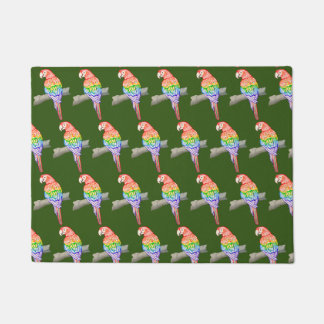 Tapete Mat verde de porta de design de papagaio