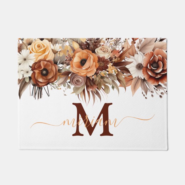 Tapete Matas de chão da cozinha de luxo: Flores de Boho M (Frente)