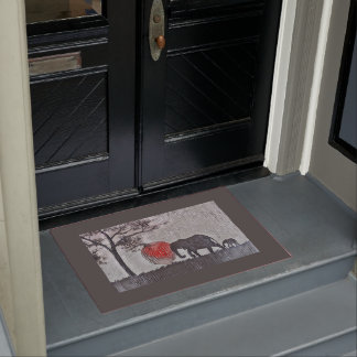 Tapete Matat de porta de elefantes africanos