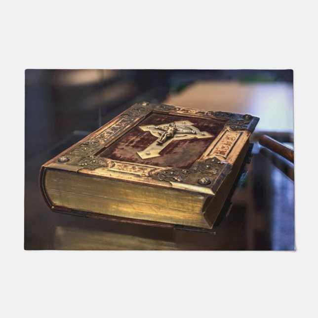 Tapete Matéria-prima antiquada de Bíblia cristã (Frente)