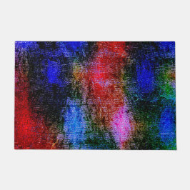 Tapete Matérias azuis e vermelhas esfoladas com "tinta a