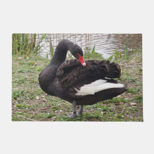 Tapete Matriz da porta do cisne preto (Frente)