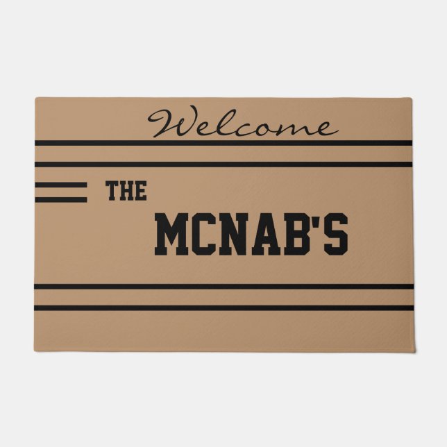 Tapete Matriz de boas-vindas personalizada - Nome/logotip (Frente)