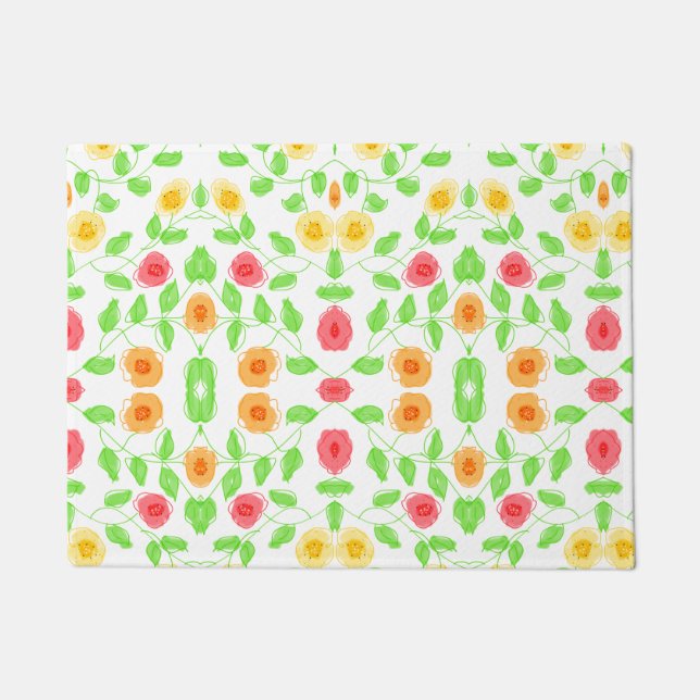 Tapete Matriz de Linha Bonito Flores bonito (Frente)