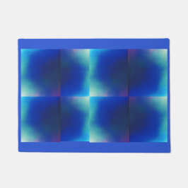 Tapete Matriz de porta com Design azul e turquesa