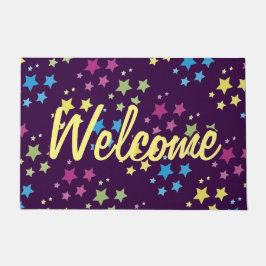 Tapete Matriz de porta roxa com padrão de estrela