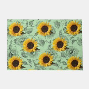 Tapete Matriz de Porta Verde Sunflower
