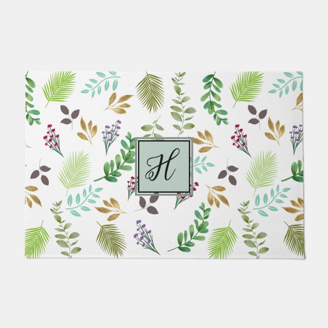 Tapete Matriz de Portas Botânicas Personalizadas (Frente)